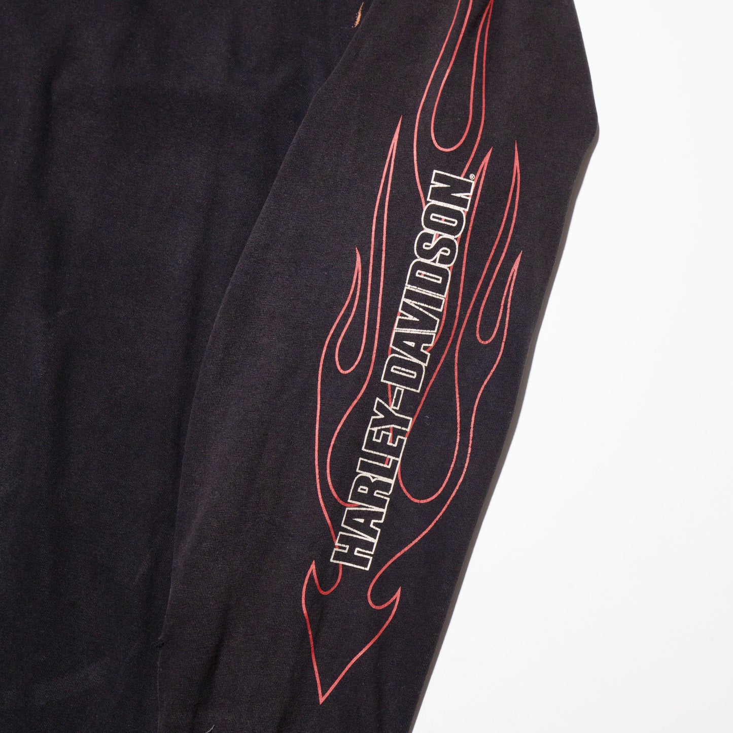 vintage harley davidson flame pattern broken l/s