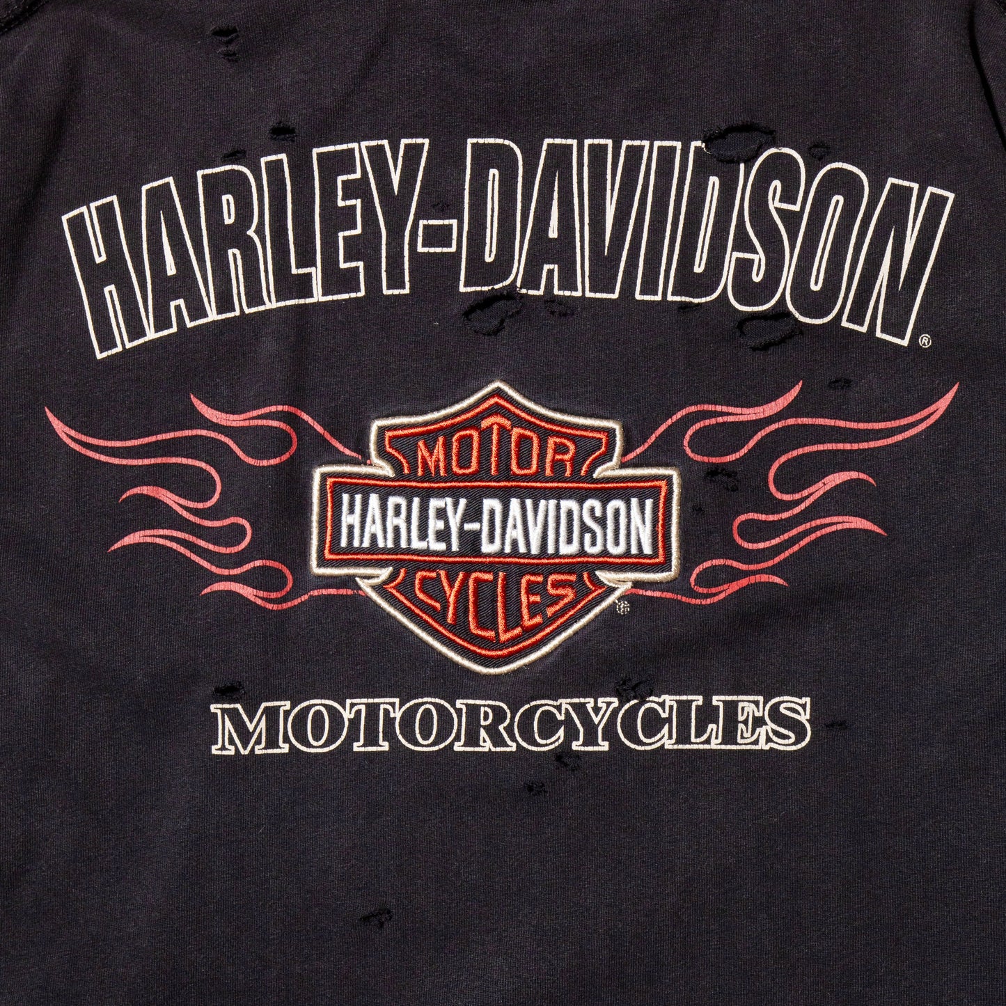 vintage harley davidson flame pattern broken l/s