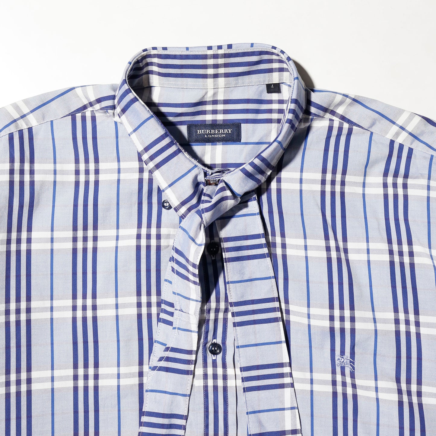 *one-off burberry cropped bowtie check shirt