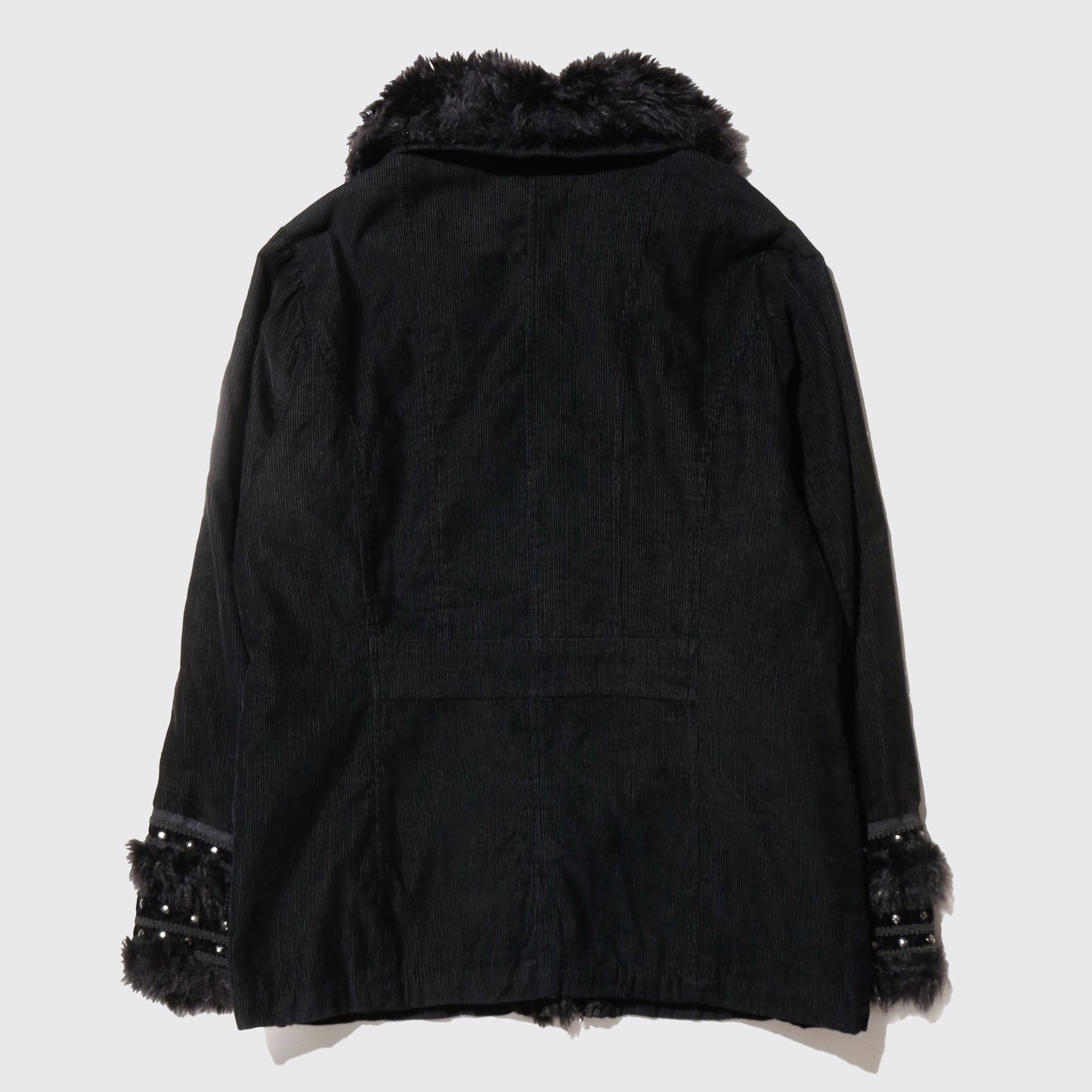 vintage studs fur collar corduroy jacket