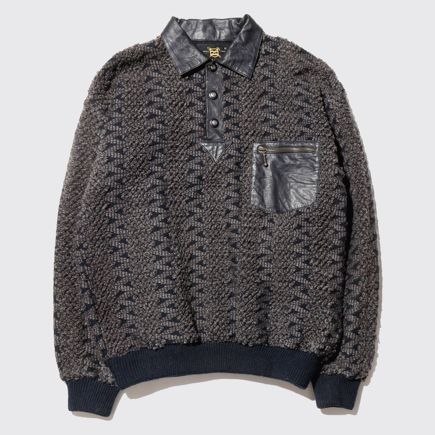 vintage hybrid jacquard polo sweater