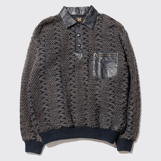 vintage hybrid jacquard polo sweater