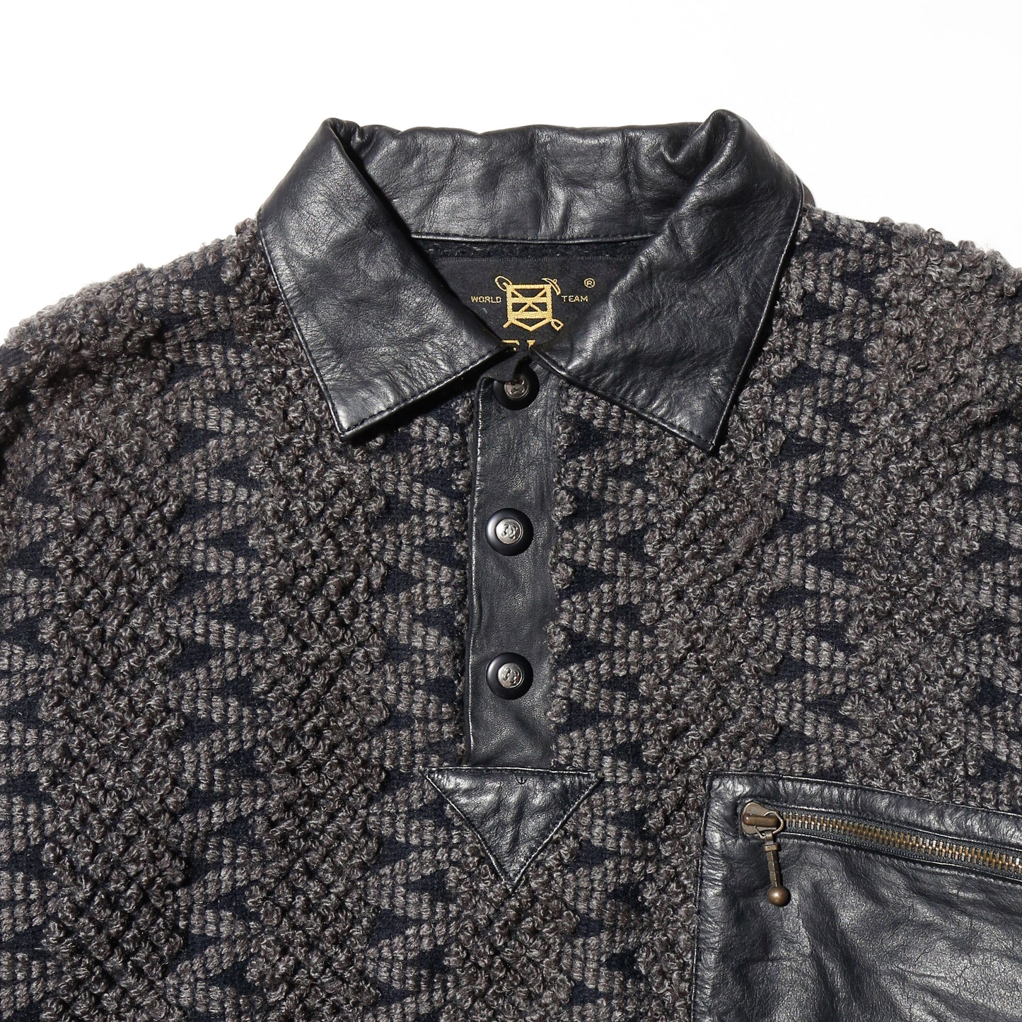 vintage hybrid jacquard polo sweater