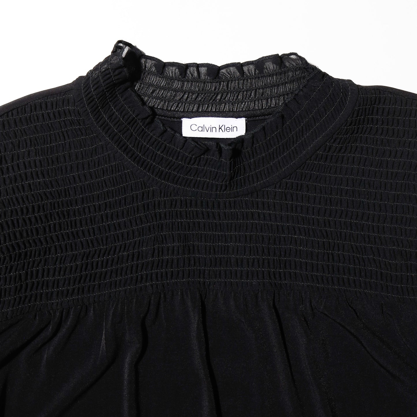 vintage calvin klein sheer shirring blouse