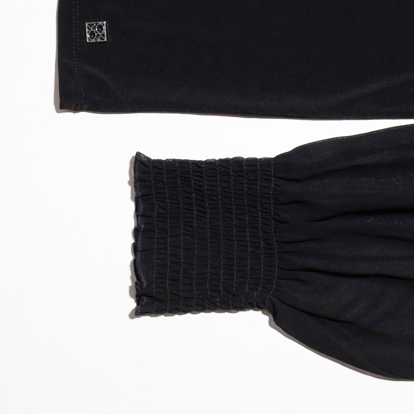 vintage calvin klein sheer shirring blouse