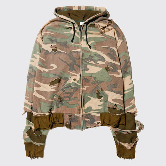 *one-off broken camo hoodie with thermal liner