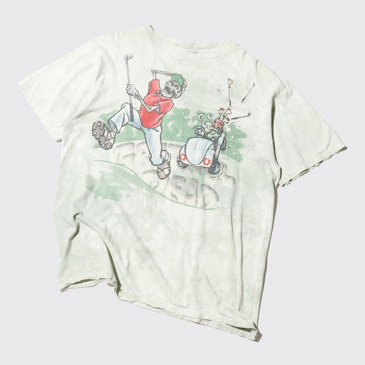 vintage just2000's Grateful Dead golf t-shirt, body-liquid blue