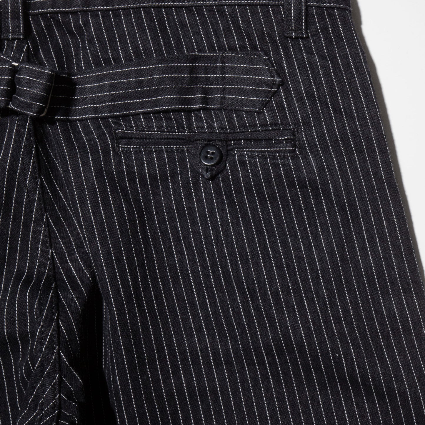 vintage stripe denim work trousers , with suspender