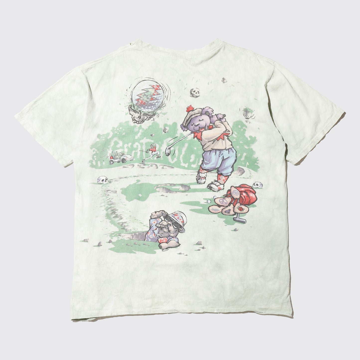 vintage just2000's Grateful Dead golf t-shirt, body-liquid blue