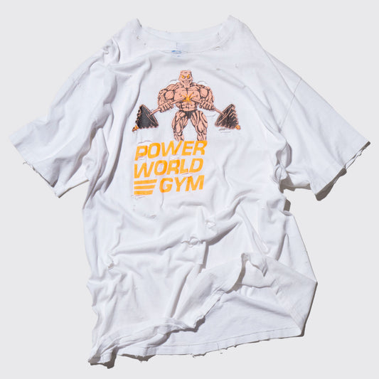 vintage vintage 90's power world gym broken t-shirt