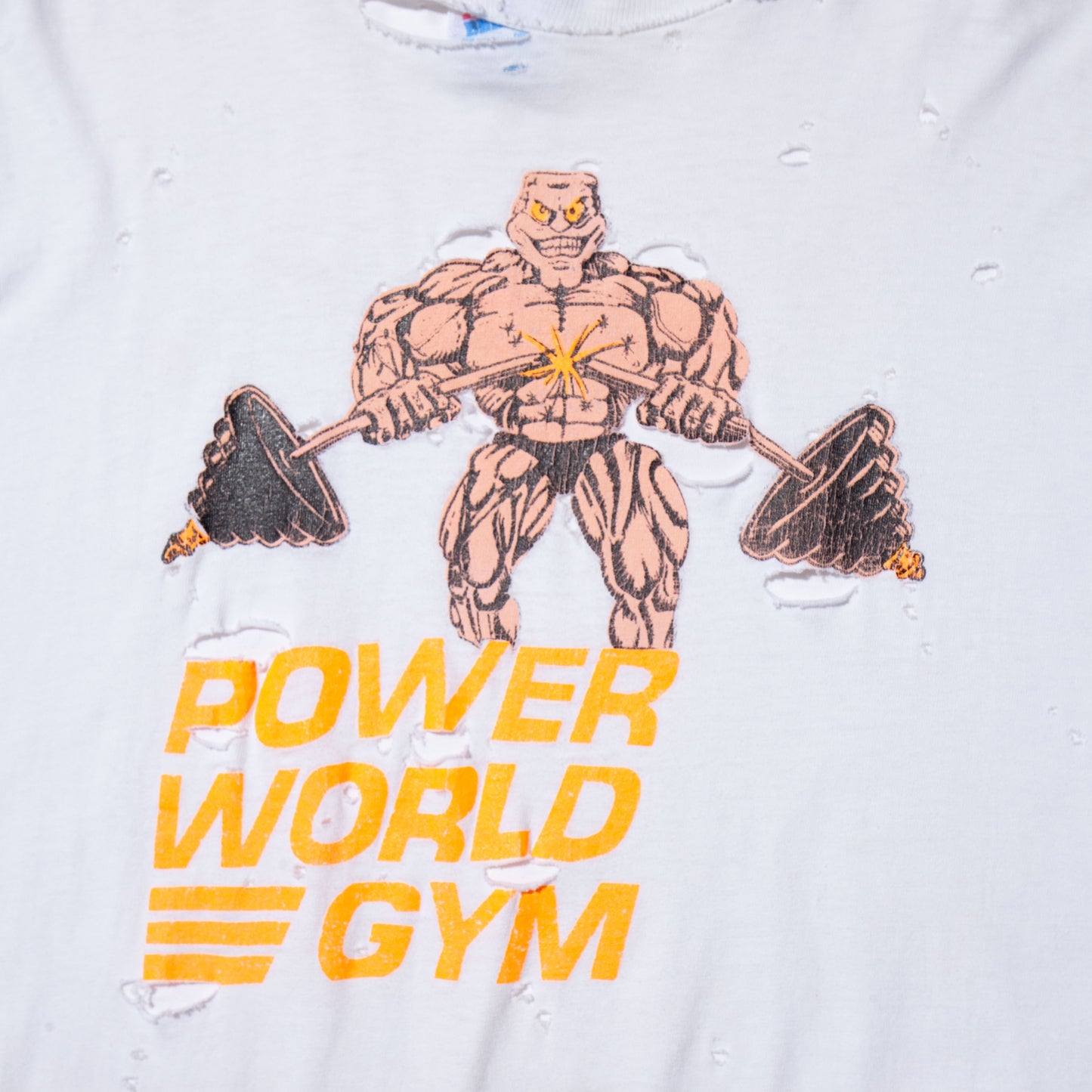 vintage vintage 90's power world gym broken t-shirt