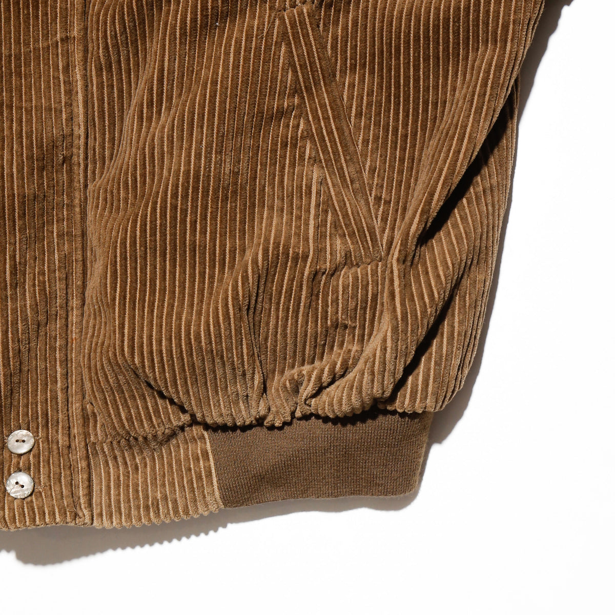 vintage corduroy bomber jacket, with copper badge