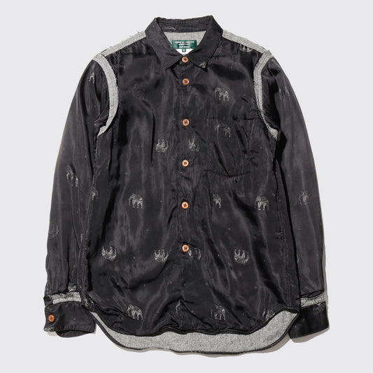 vintage 05's Comme des Garçons HOMME PLUS EVER GREEN inside out elephant satin shirt