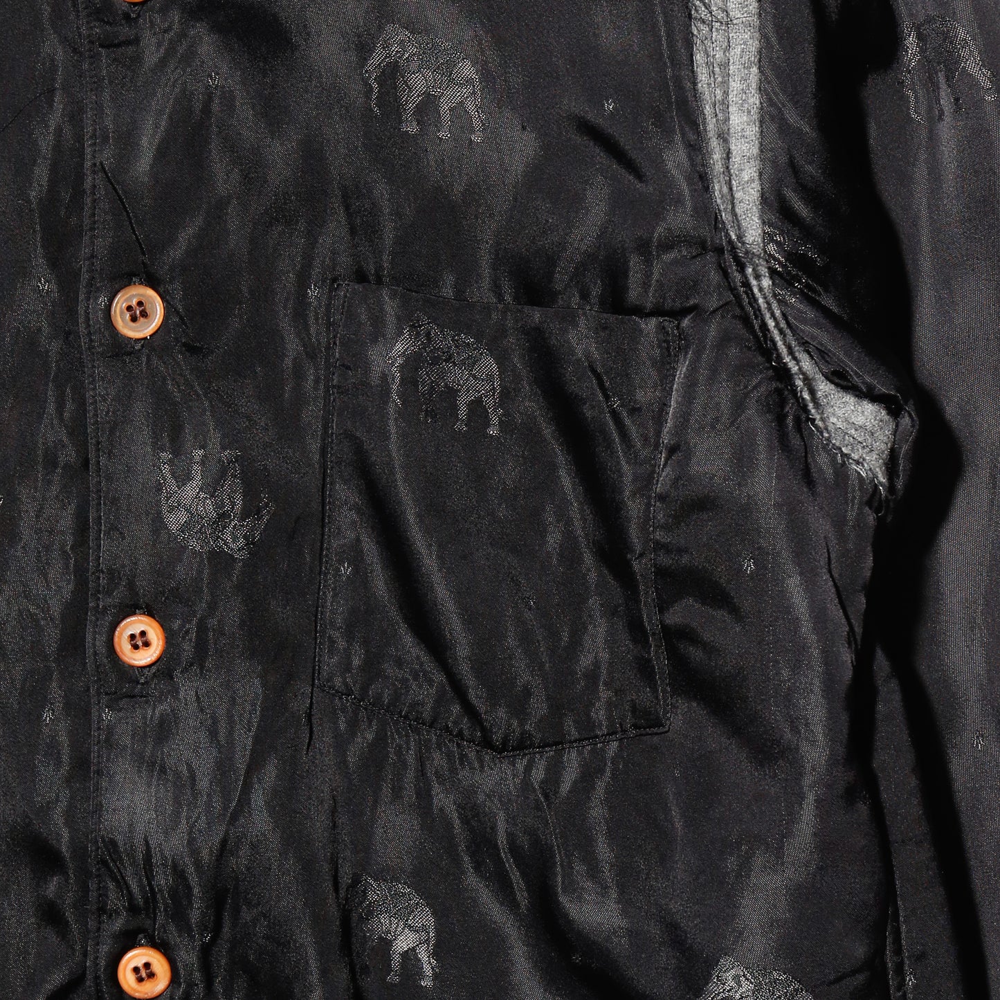 vintage 05's Comme des Garçons HOMME PLUS EVER GREEN inside out elephant satin shirt