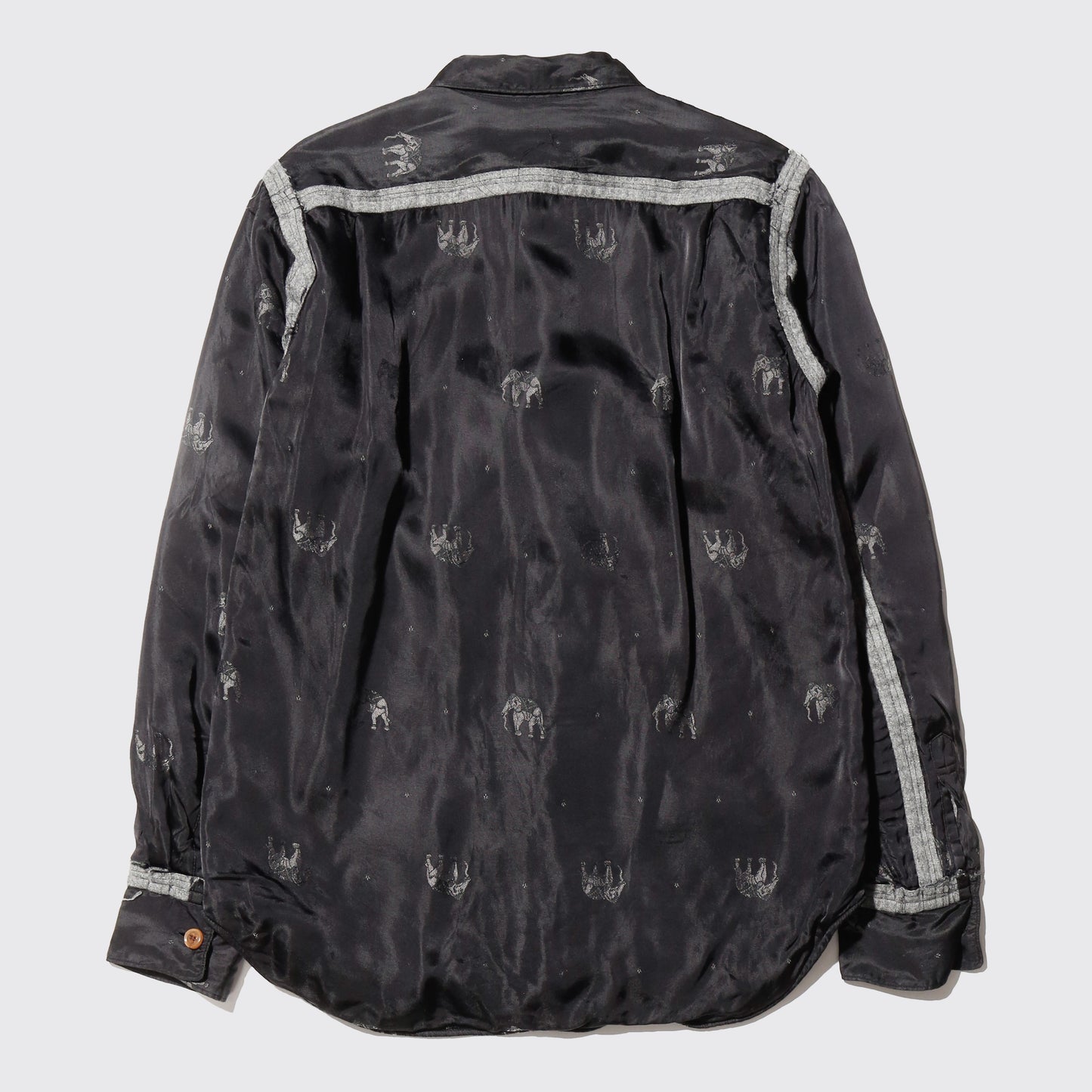 vintage 05's Comme des Garçons HOMME PLUS EVER GREEN inside out elephant satin shirt