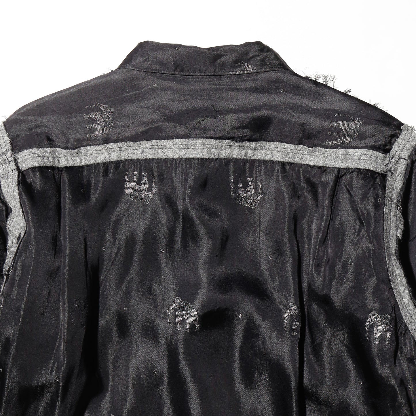 vintage 05's Comme des Garçons HOMME PLUS EVER GREEN inside out elephant satin shirt