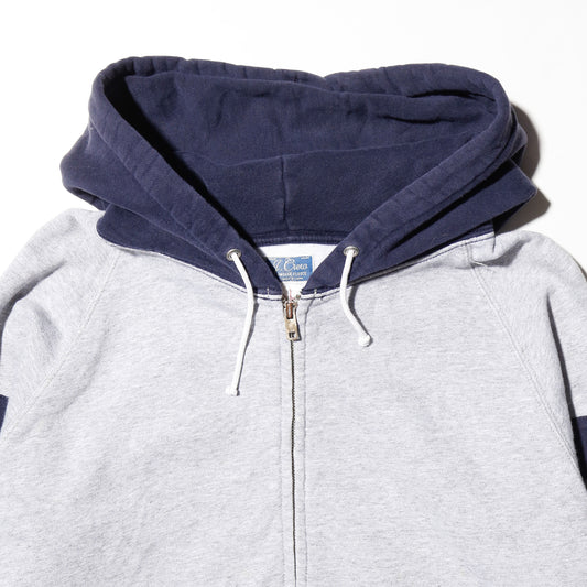 vintage j.crew patched zip hoodie