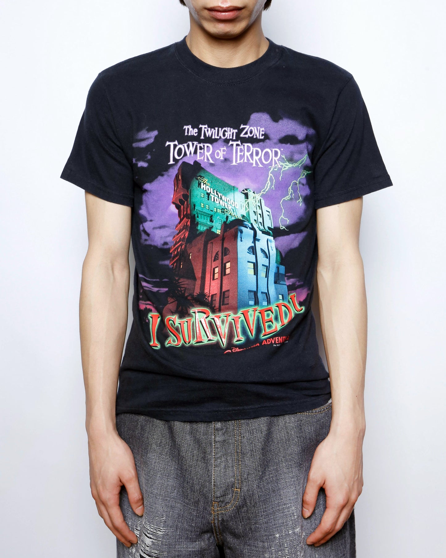vintage 00's Disney tower of terror skinny t-shirt