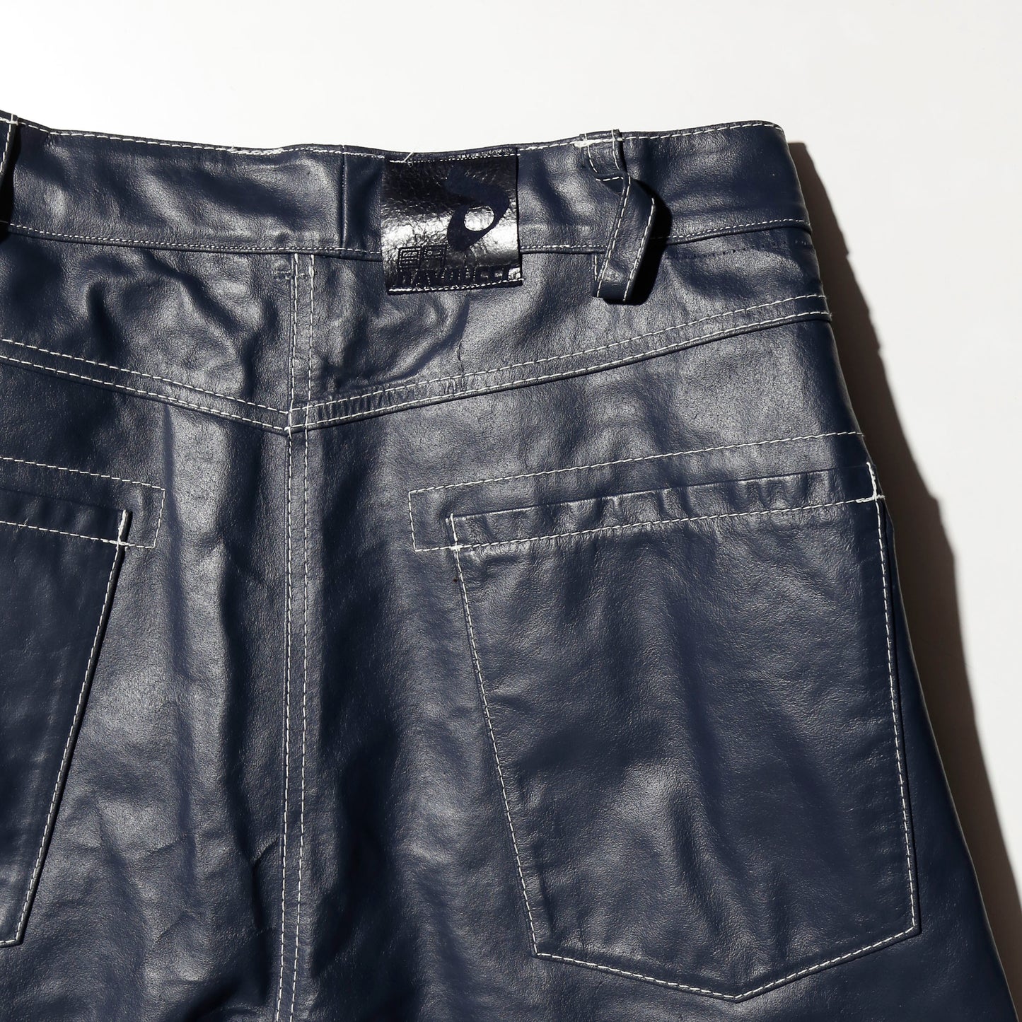 vintage craft patchwork leather bermuda shorts