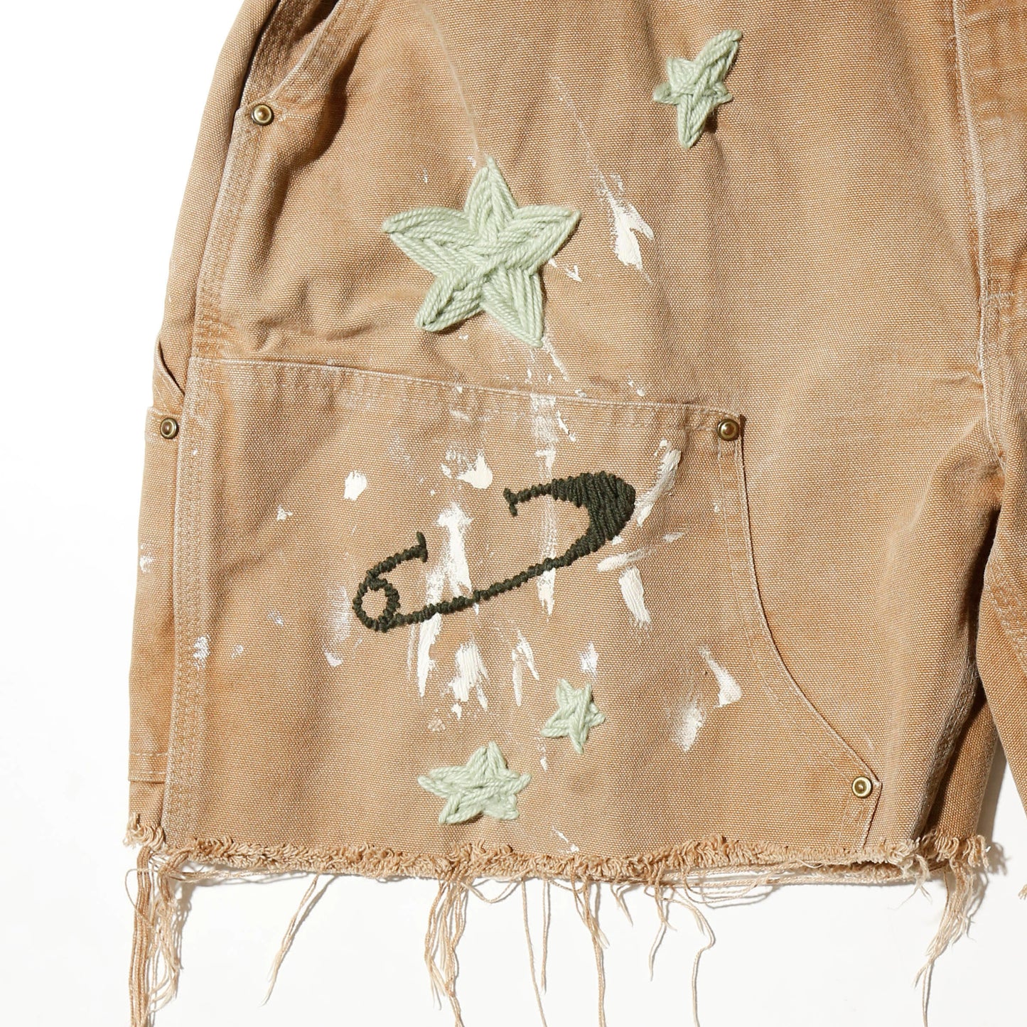 *one-off craft double knee shorts, *cut off