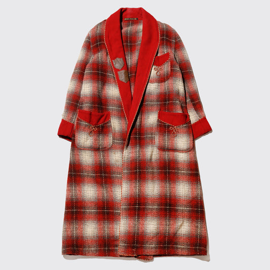 vintage 60's ombre check wool gown