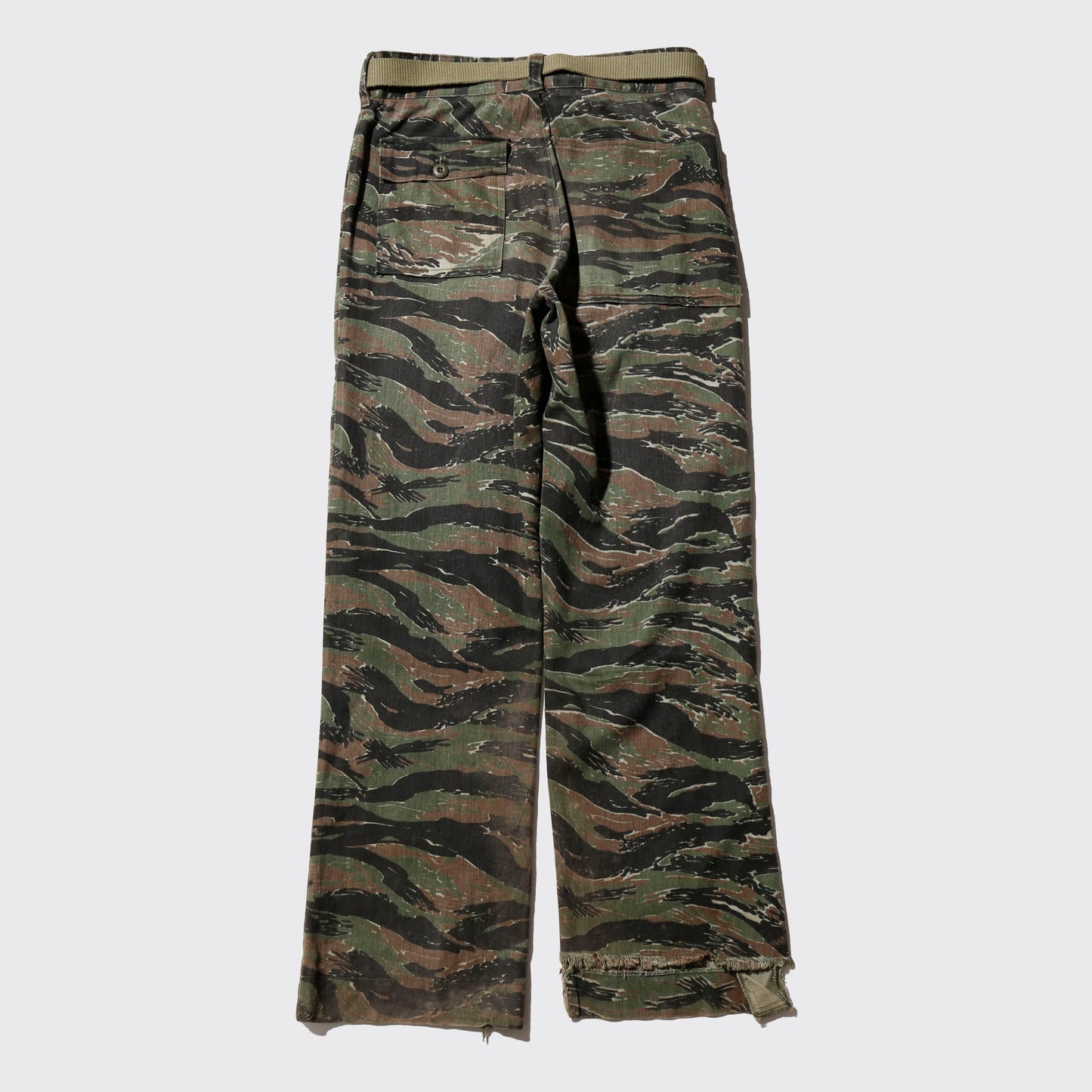 vintage belted tiger camo crush cargo trousers