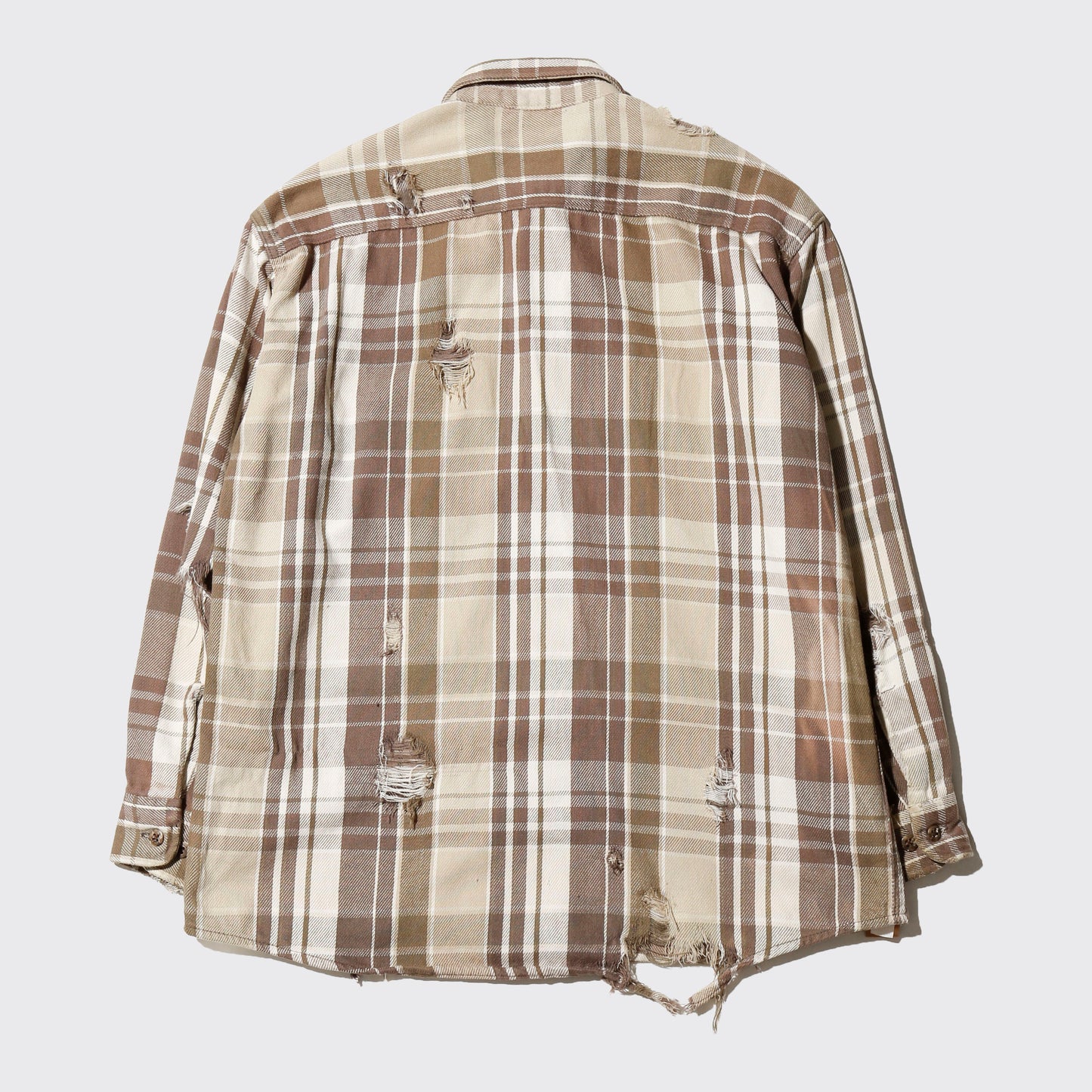 *one-off broken flannel check shirt, with copper badge