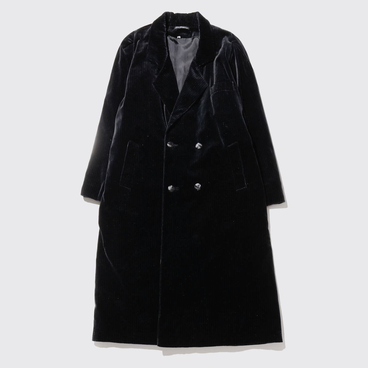 vintage euro stripe velvet double breasted coat