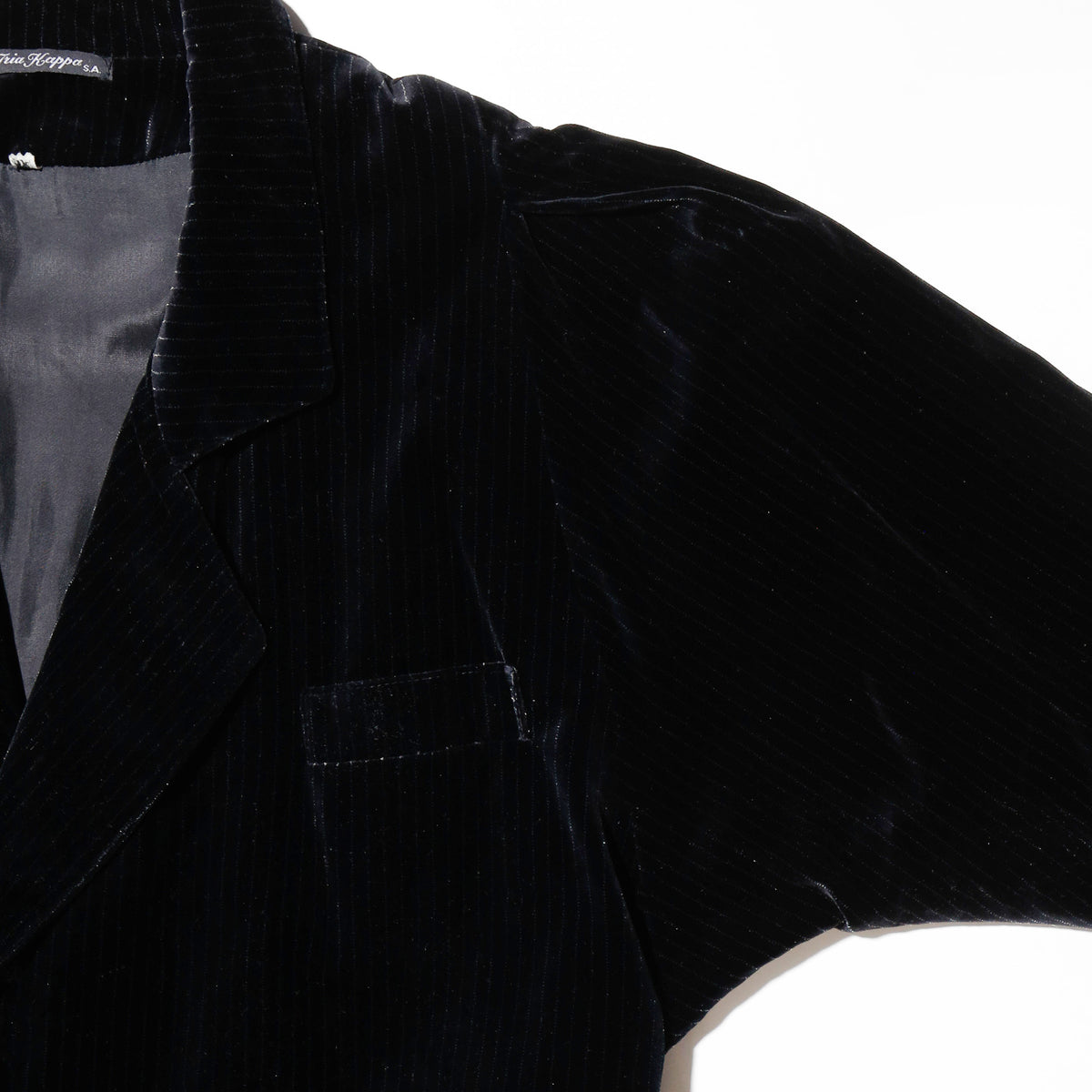 vintage euro stripe velvet double breasted coat