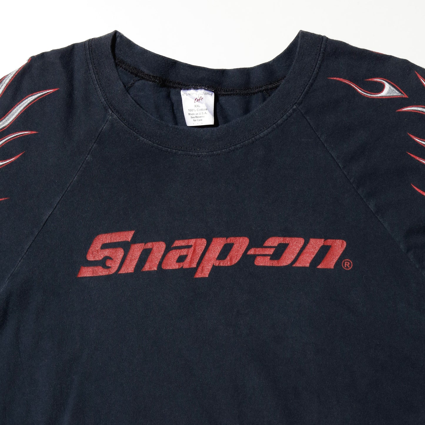 vintage 00's snap-on flame sleeve t-shirt