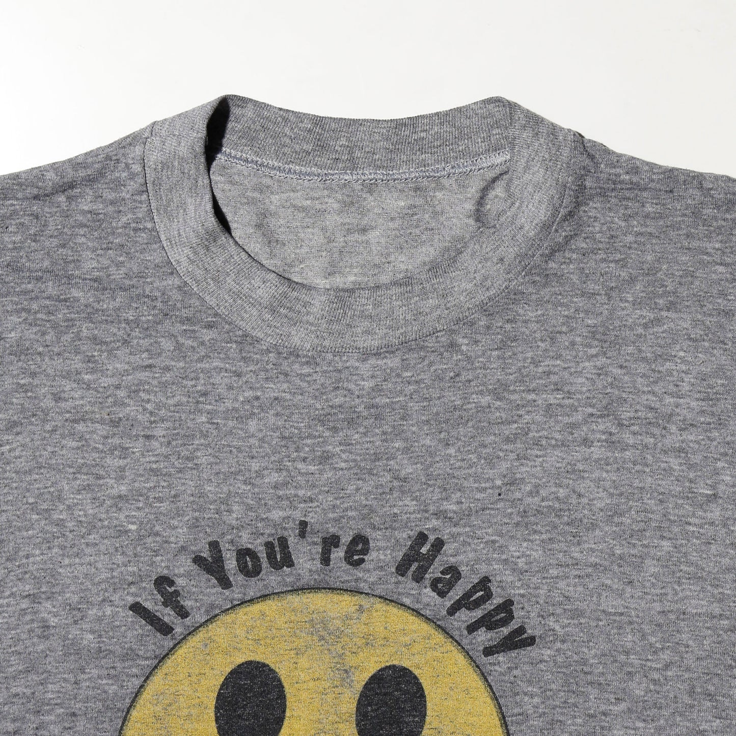 vintage 90's distressed smiley "if you're happy and you know it..." t-shirt
