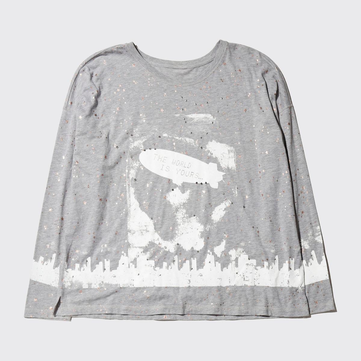 *one-off "the world is yours" hand screen l/s