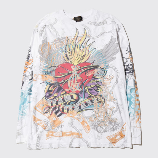 vintage 00's christian audigier tatoo l/s