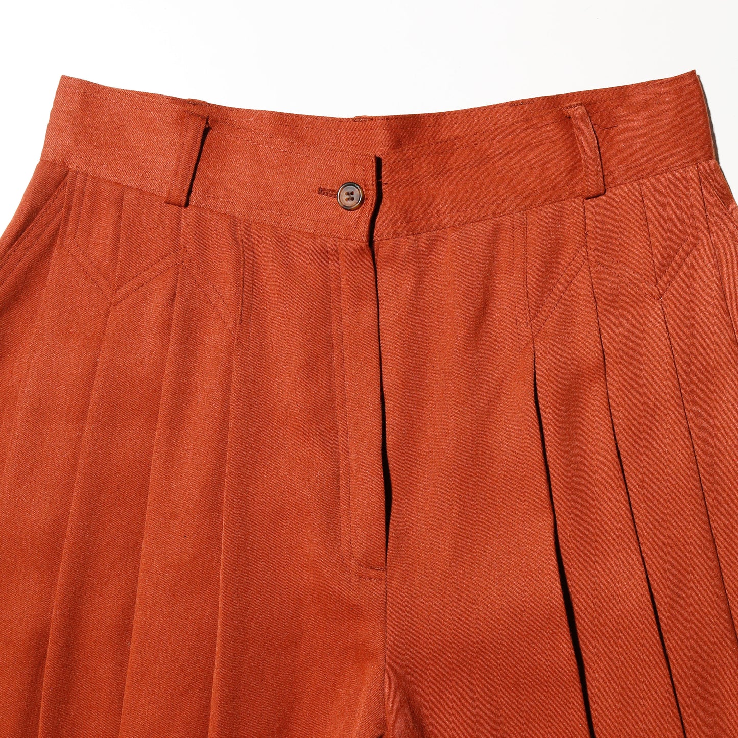 vintage pleats gabardine wide shorts