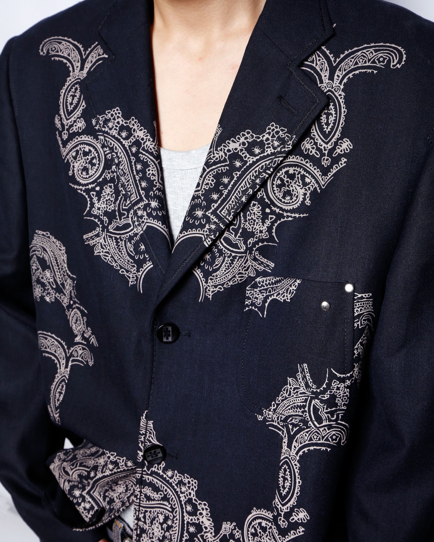 vintage bandanna tailored jacket