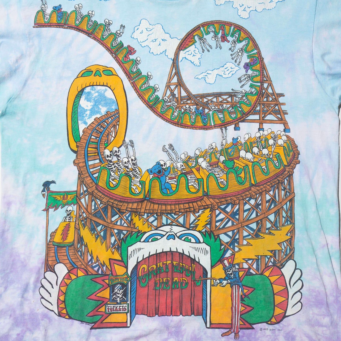 vintage 1993's Grateful Dead Skeletons Amusement Park t-shirt