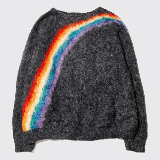 vintage rainbow arch shaggy wool sweater