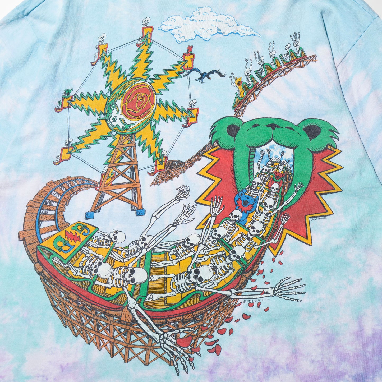 vintage 1993's Grateful Dead Skeletons Amusement Park t-shirt