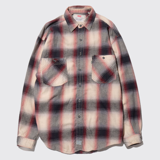 vintage levi's ombre check loose shirt