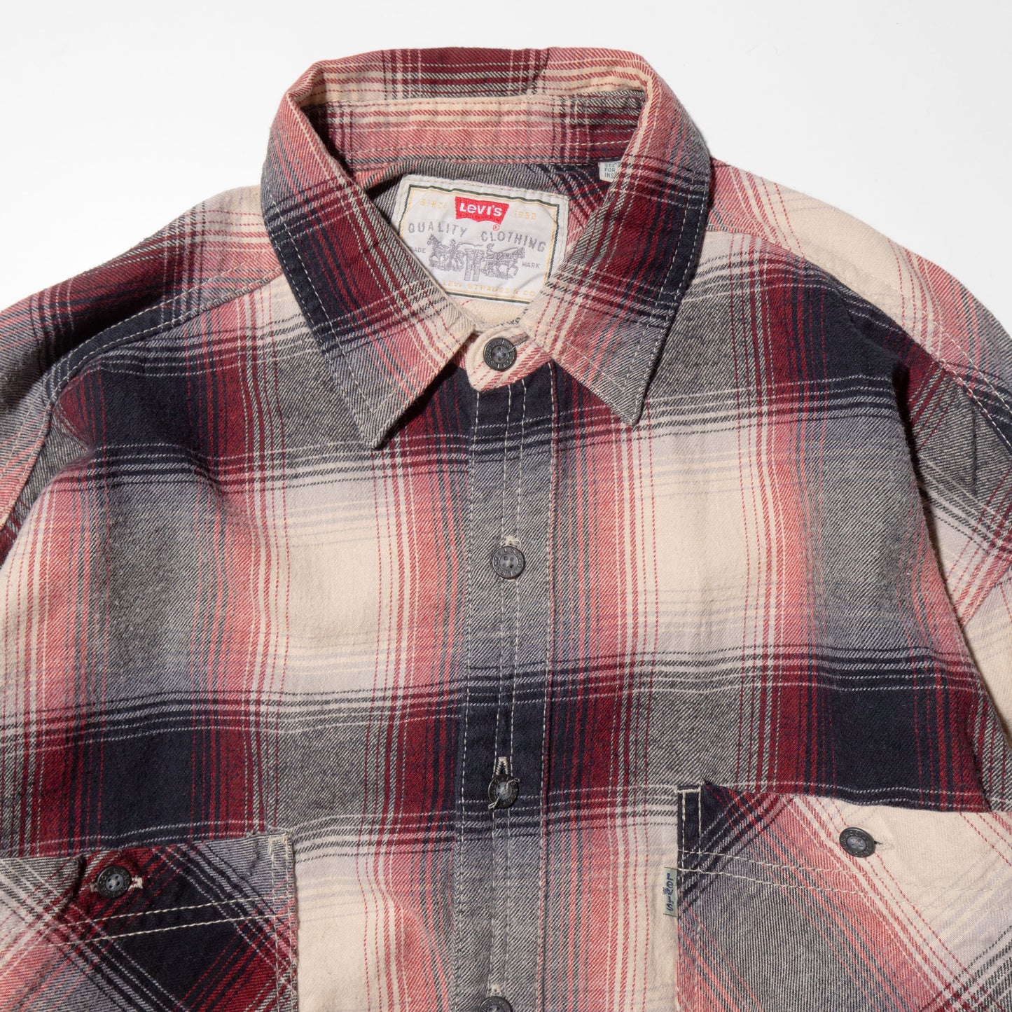 vintage levi's ombre check loose shirt