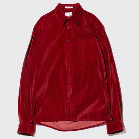 vintage scarlet velvet shirt