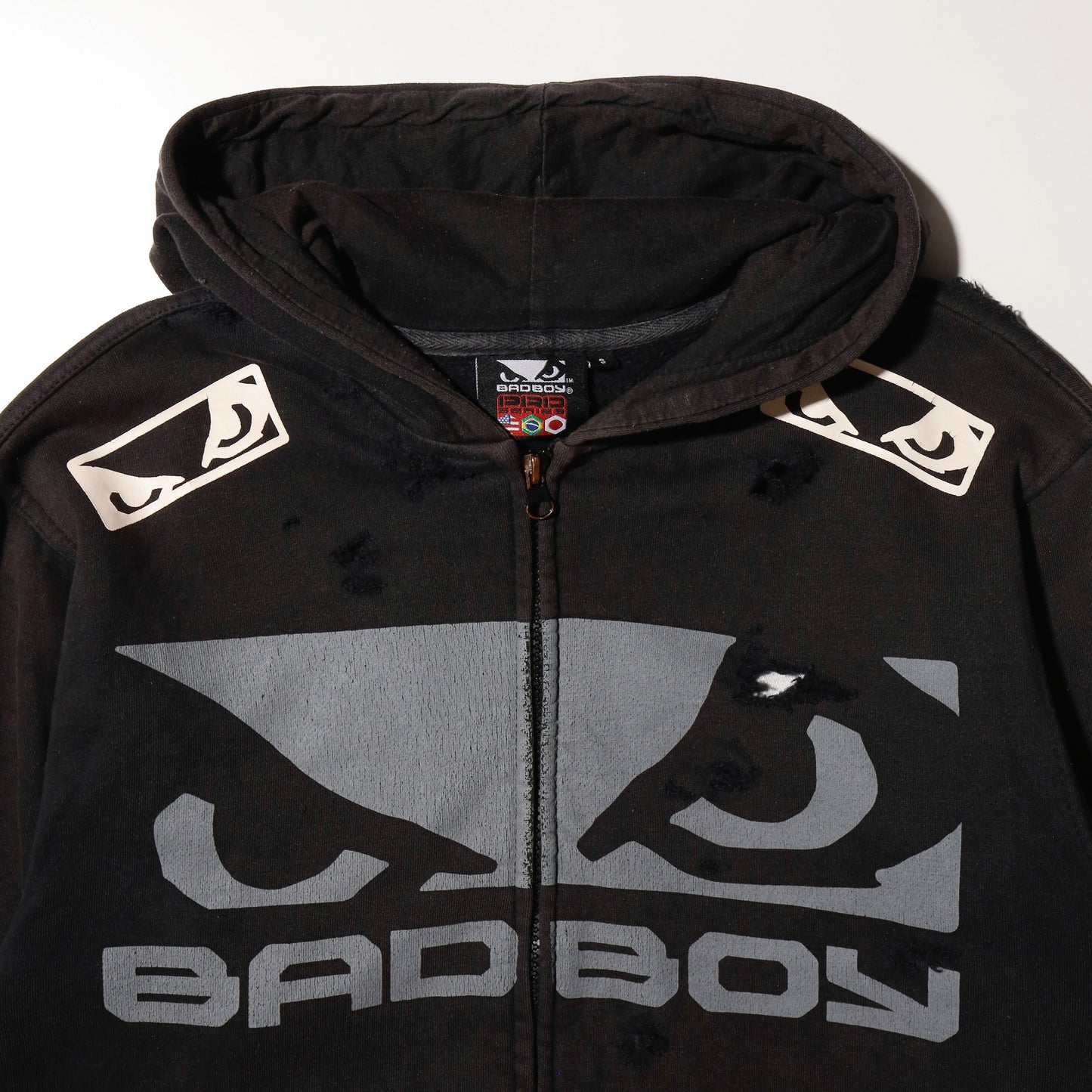 vintage 90's BAD BOY pro series broken hoodie