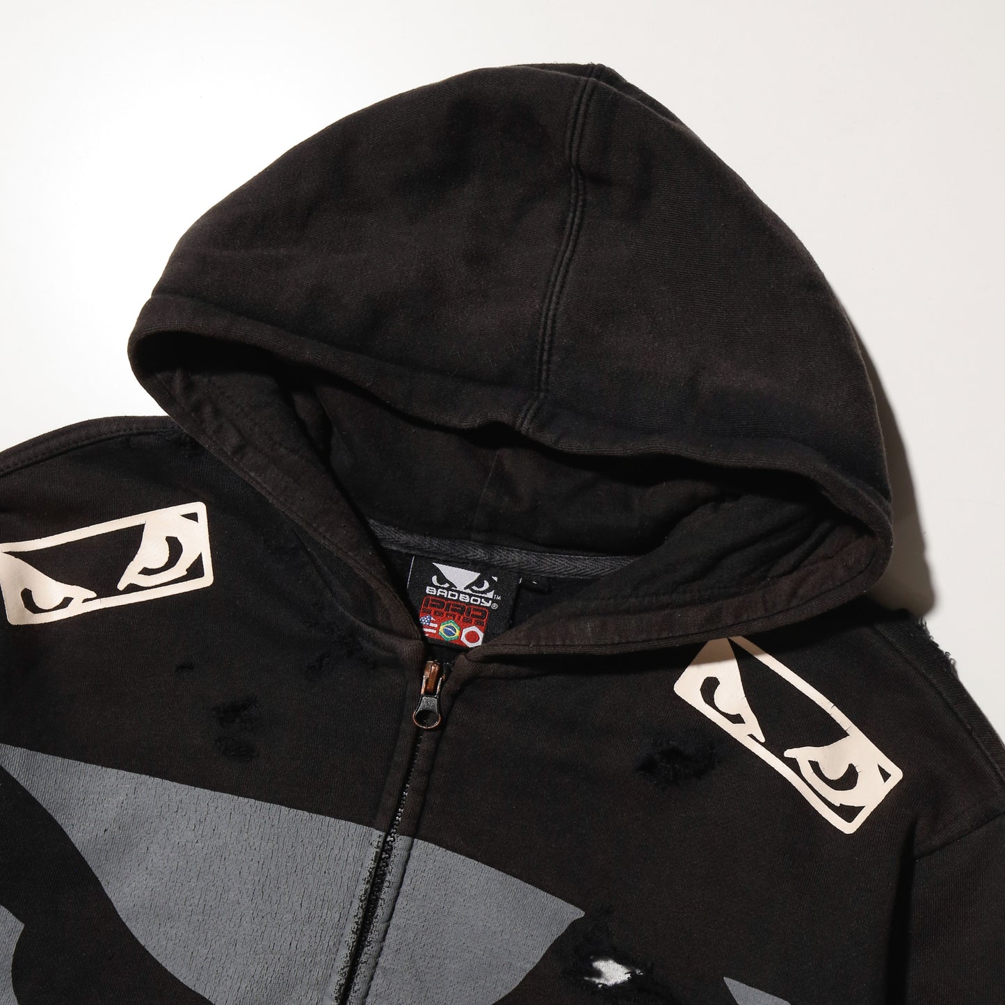 vintage 90's BAD BOY pro series broken hoodie