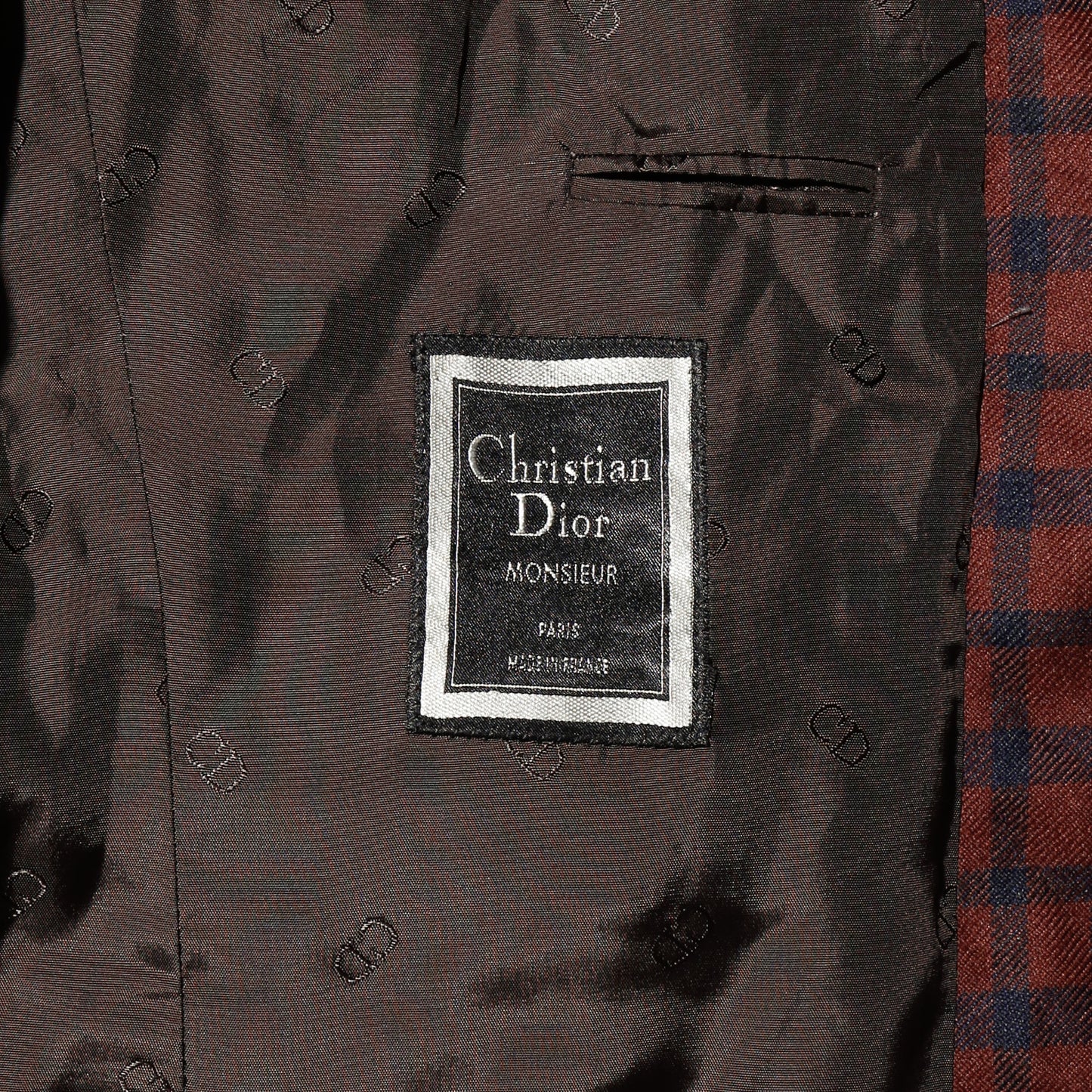 vintage 80's Dior check single tailored jacket