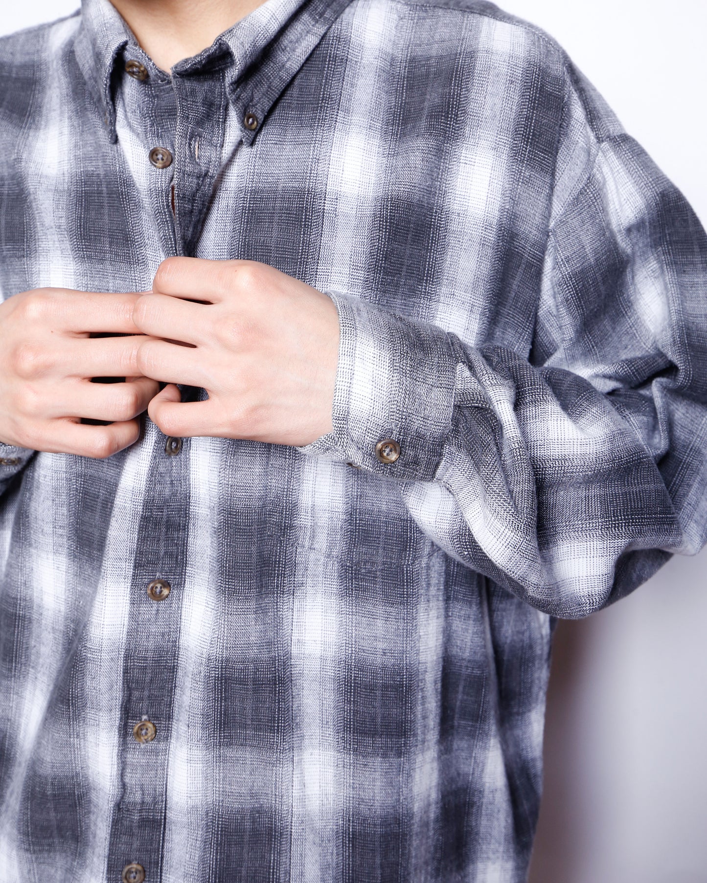 vintage ombre check loose shirt
