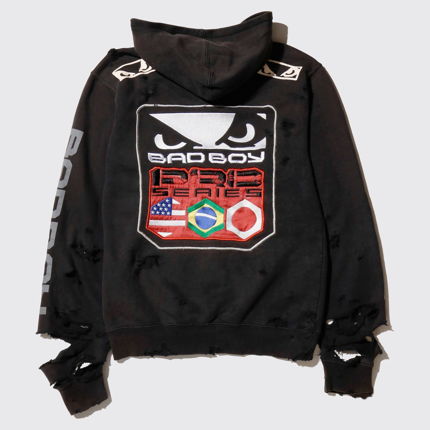 vintage 90's BAD BOY pro series broken hoodie
