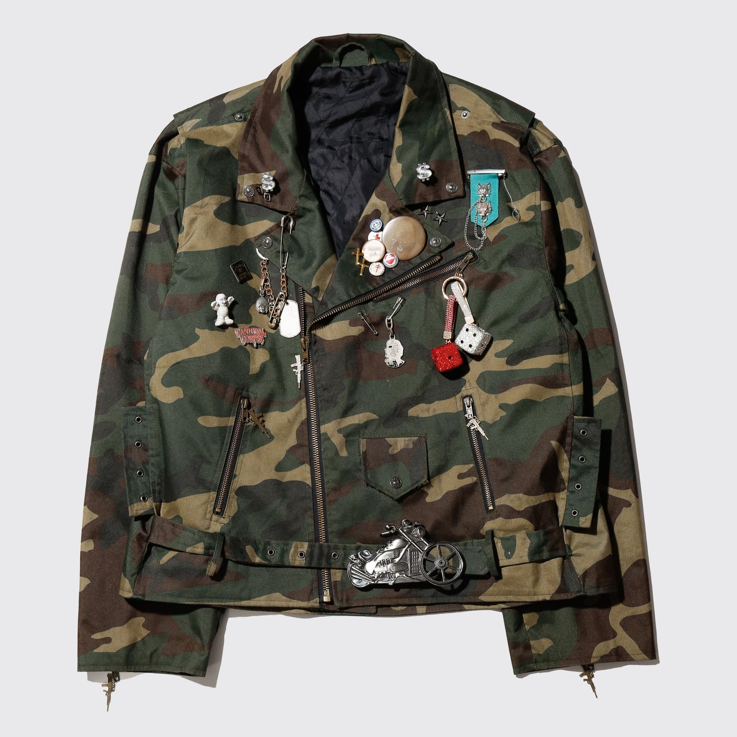 *one-off custom camouflage riders jacket