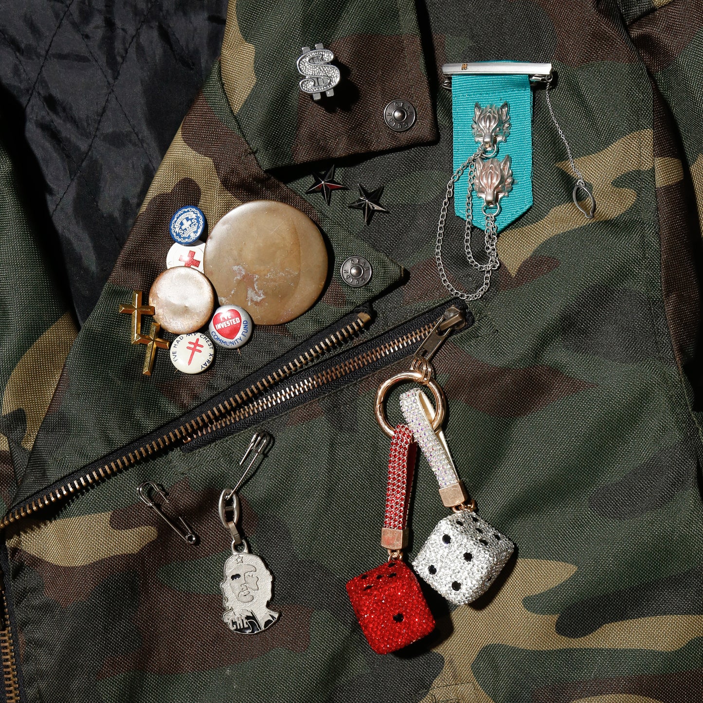 *one-off custom camouflage riders jacket