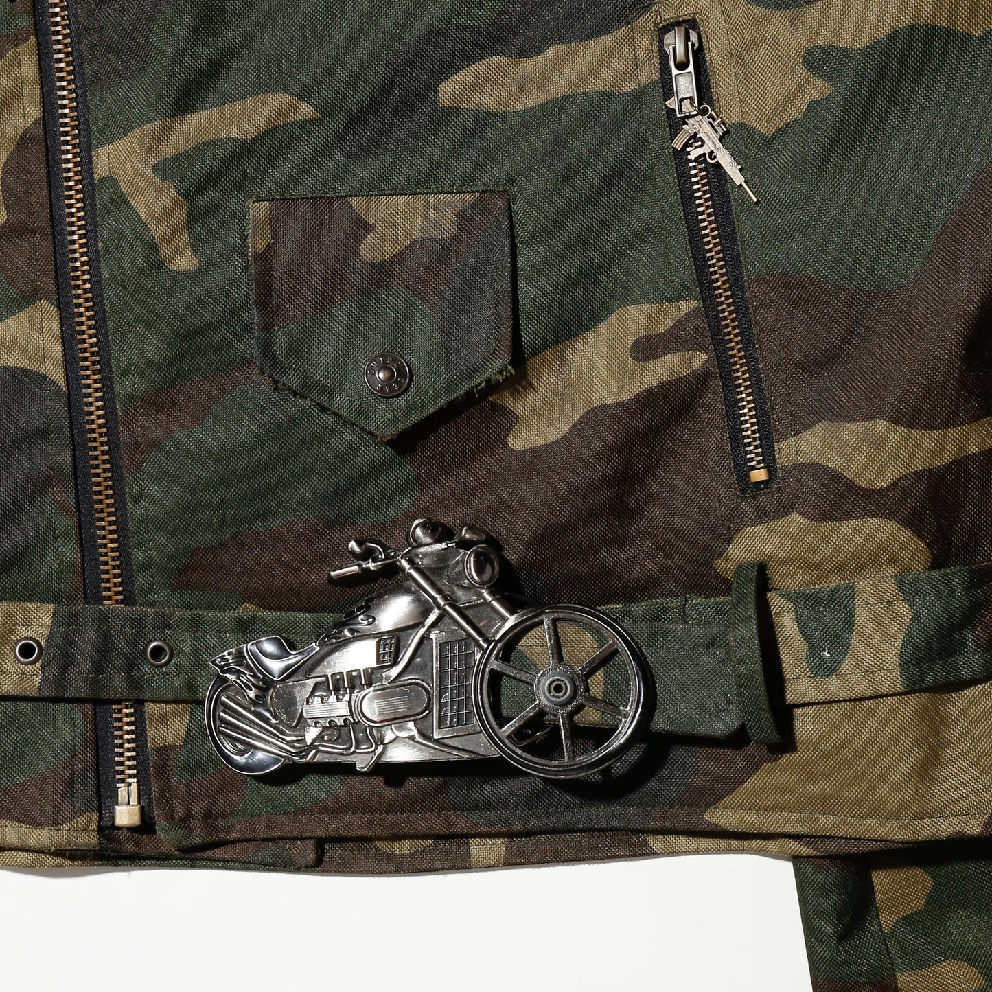 *one-off custom camouflage riders jacket