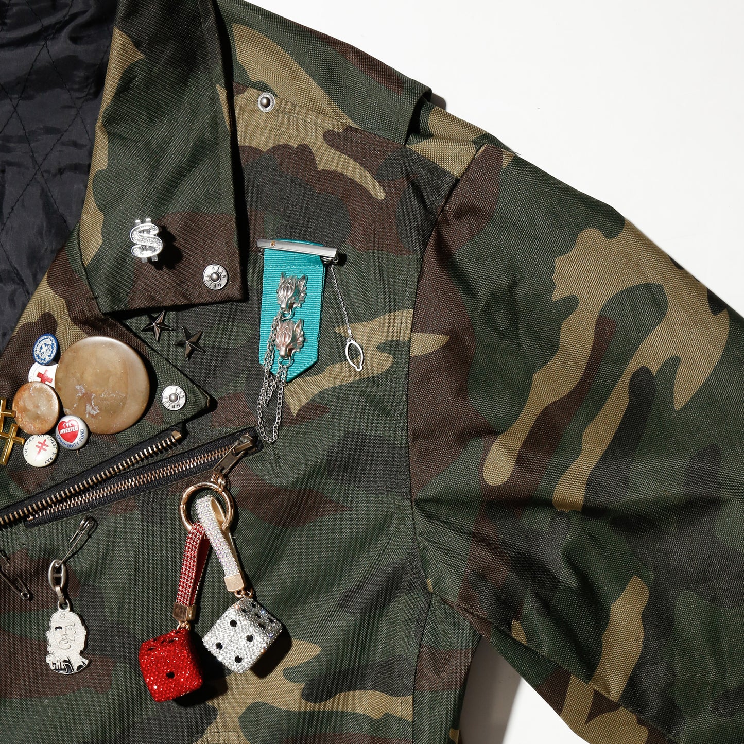 *one-off custom camouflage riders jacket